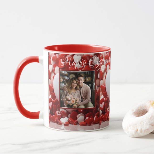Engagement Valentine's Day Lovecore Personalized Mug (With Donut)