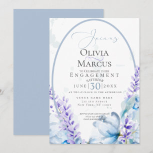 ENGAGEMENT   Watercolor Lavender - Dusty Blue Invitation