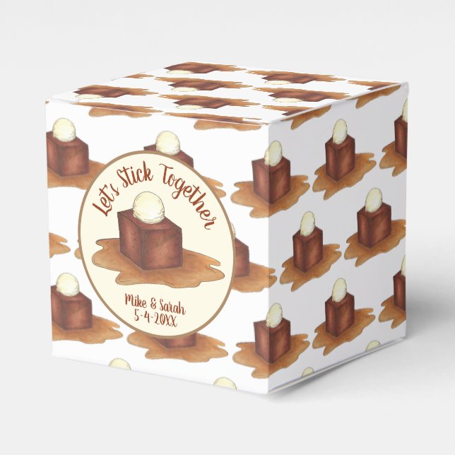 Engagement Wedding Party Sticky Toffee Pudding Favor Box (Front Side)