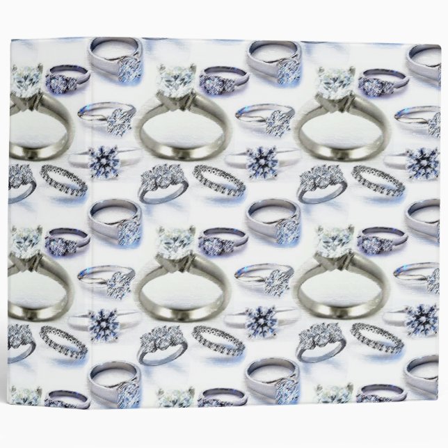 Engagement Wedding Rings Bling Notebook Binder (Front/Spine)