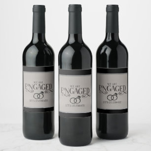 engagement, wine,wedding,favours wine label