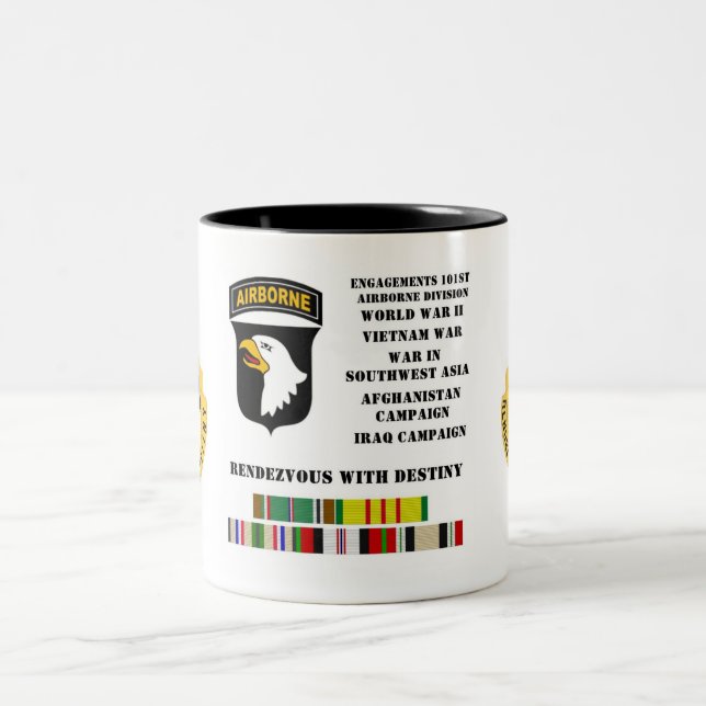 Engagements of the 101st airborne division Two-Tone coffee mug (Center)