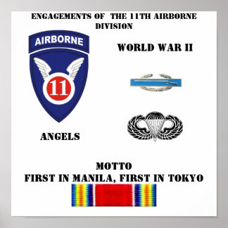 Engagements of  the 11th Airborne Division Poster