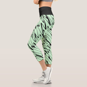 Engaging Mint Green Dynamic  Capri Leggings