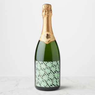 Engaging Mint Green Dynamic Celebration Sparkling Wine Label