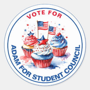 Engaging Vote for Class President: cupcake Classic Round Sticker