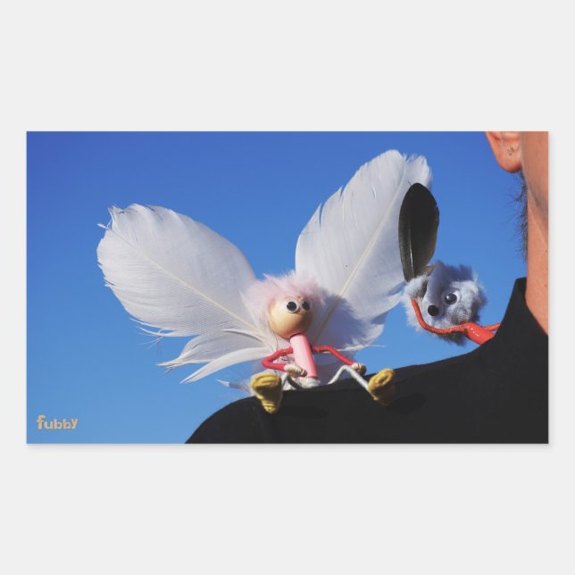 Engel fubby on my shoulder with challenging Monste Sticker (Front)