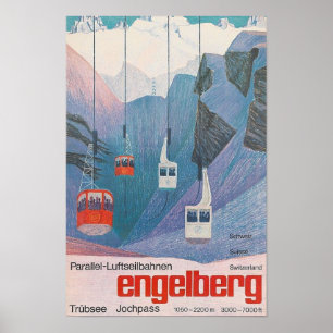 Engelberg Switzerland Vintage Travel  Poster