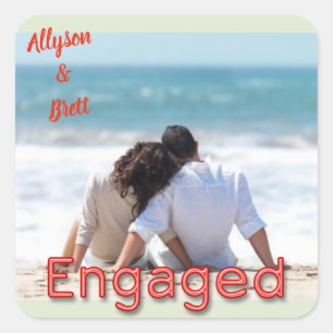 ENGGED stickers with Photo and Couple Name
