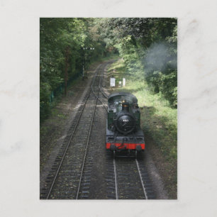 Engine approaching Bishops Lydeard station Postcard