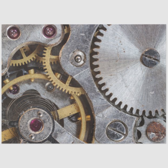 Engine Cogwheel Gears Decoupage Tissue Paper (Front)