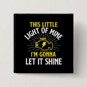 Engine Control Light - Car Guy Auto Mechanic 2 Inch Square Button
