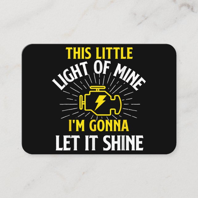 Engine Control Light - Car Guy Auto Mechanic Business Card (Front)