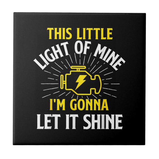 Engine Control Light - Car Guy Auto Mechanic Tile (Front)