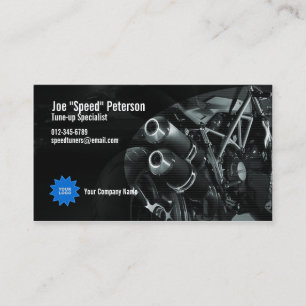 Engine Grey Motorcycle 2 Service Business Card