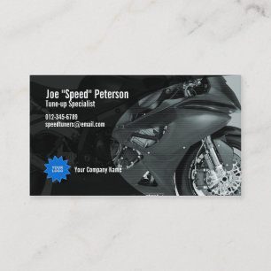 Engine Grey Motorcycle 4 Service Business Card
