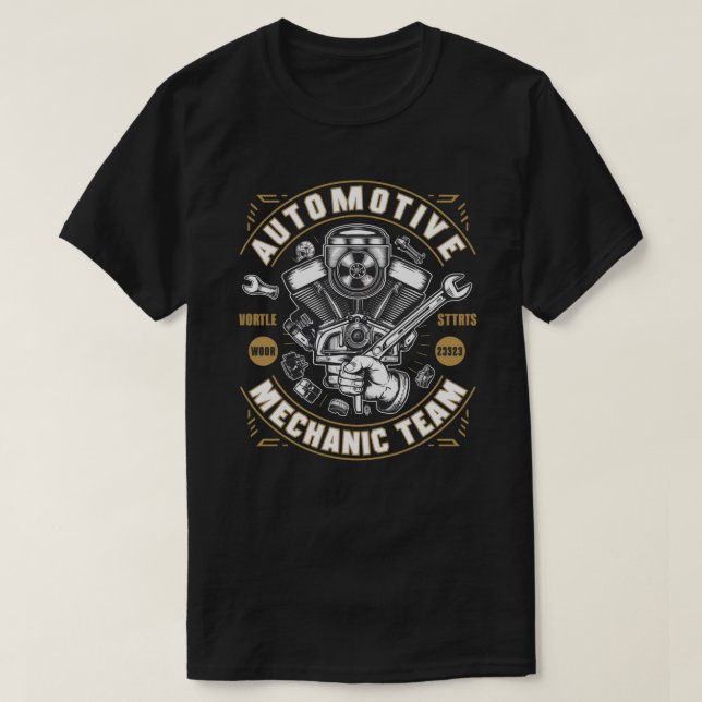 Engine Mechanic Automotive Race T-Shirt (Design Front)