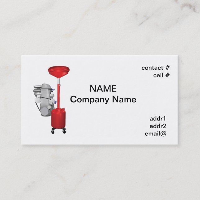 engine oil change business card (Front)