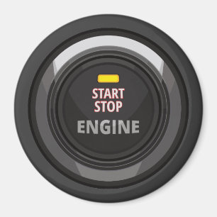 Engine Start Stop Button for Nerd Geeks Magnet