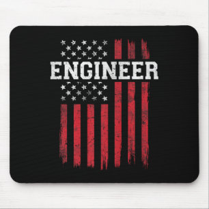 Engineer American Flag Usa Patriot Patriotic Mouse Pad
