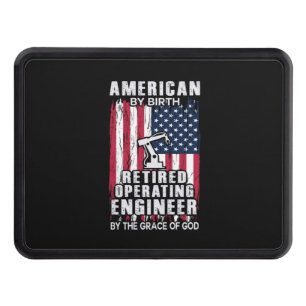Engineer American Retired Operating Engineer Trailer Hitch Cover