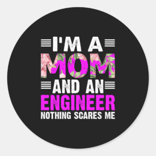 Engineer Art A Mom And An Engineer Classic Round Sticker