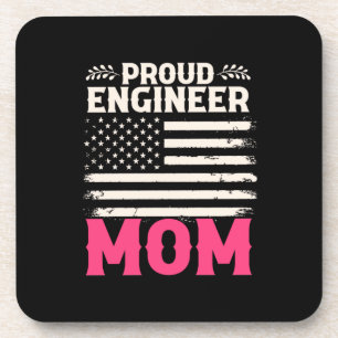 Engineer Art Proud Engineer Mom Coaster