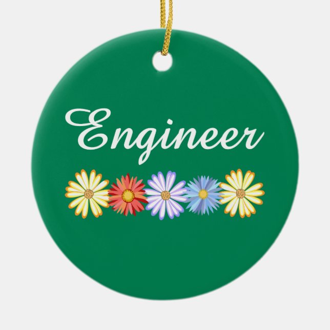 Engineer Asters Ceramic Ornament (Front)