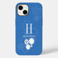 Engineer Blueprint Style Custom Monogram | Name