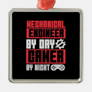 Engineer By Day Gamer By Night Metal Ornament