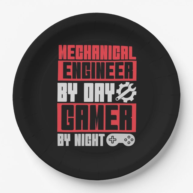 Engineer By Day Gamer By Night Paper Plate (Front)