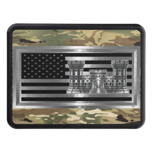 Engineer Castle Camo USA FLAG Trailer Hitch Cover