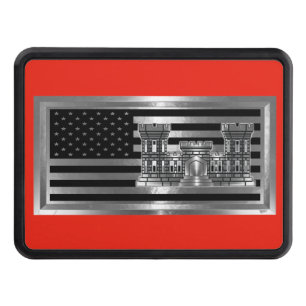 Engineer Castle Colours with USA FLAG Trailer Hitch Cover