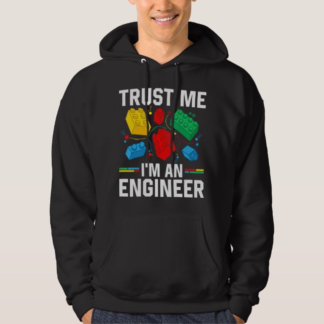 Engineer Children Kids Toy Big Building Blocks Bri Hoodie (Front)
