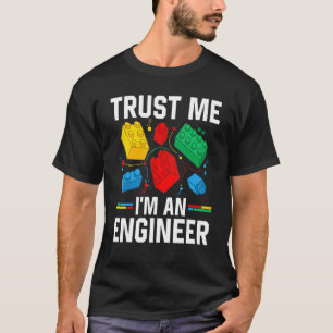 Engineer Children Kids Toy Big Building Blocks Bri T-Shirt