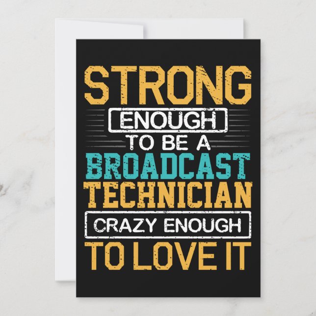 Engineer Crazy Enough To Be A Broadcast Technician Holiday Card (Front)