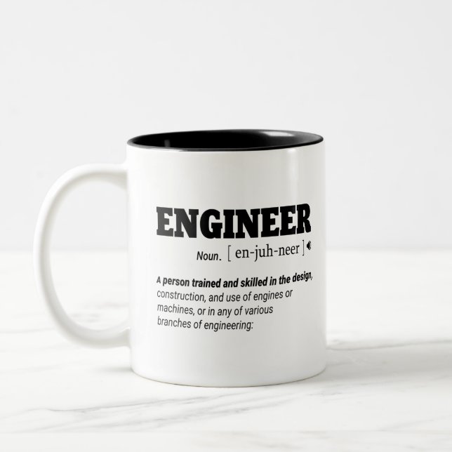 Engineer Dad Definition Two-Tone Coffee Mug (Left)
