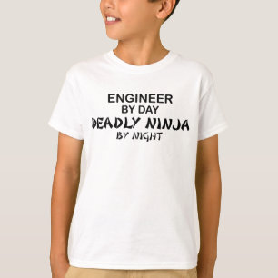 Engineer Deadly Ninja by Night T-Shirt