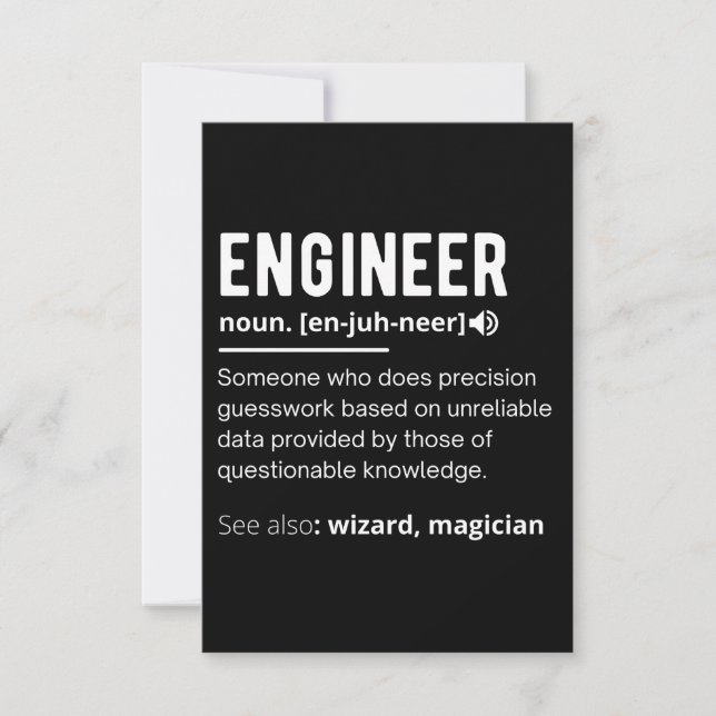 ENGINEER DEFINITION CARD (Front)