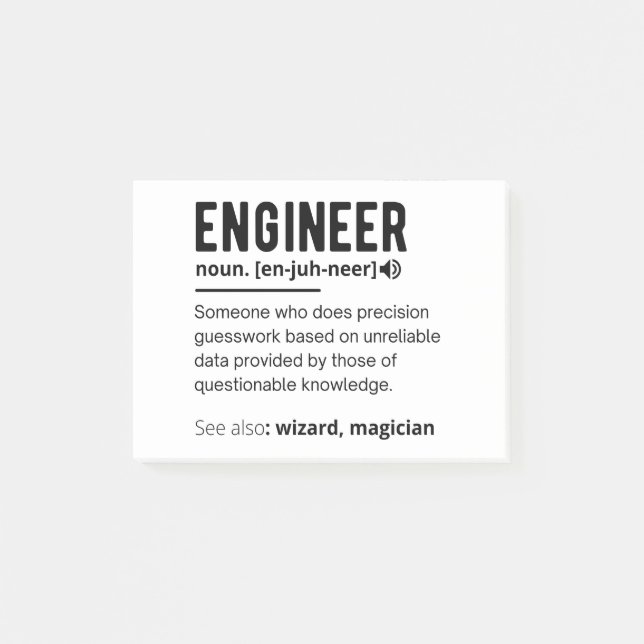 Engineer Definition Engineering Gift Post-it Notes (Front)