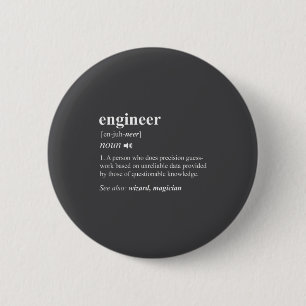 Engineer Definition Funny Engineering Mechanical C 2 Inch Round Button