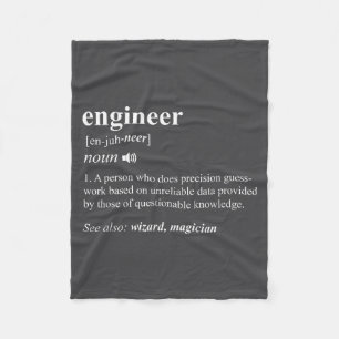 Engineer Definition Funny Engineering Mechanical C Fleece Blanket