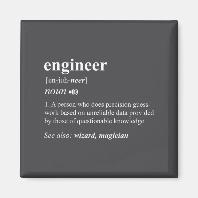 Engineer Definition Funny Engineering Mechanical C Magnet (Front)