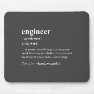 Engineer Definition Funny Engineering Mechanical C Mouse Pad