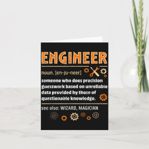 Engineer Definition Funny Engineering Nerdy Scienc Card