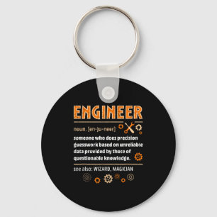 Engineer Definition Funny Engineering Nerdy Scienc Keychain