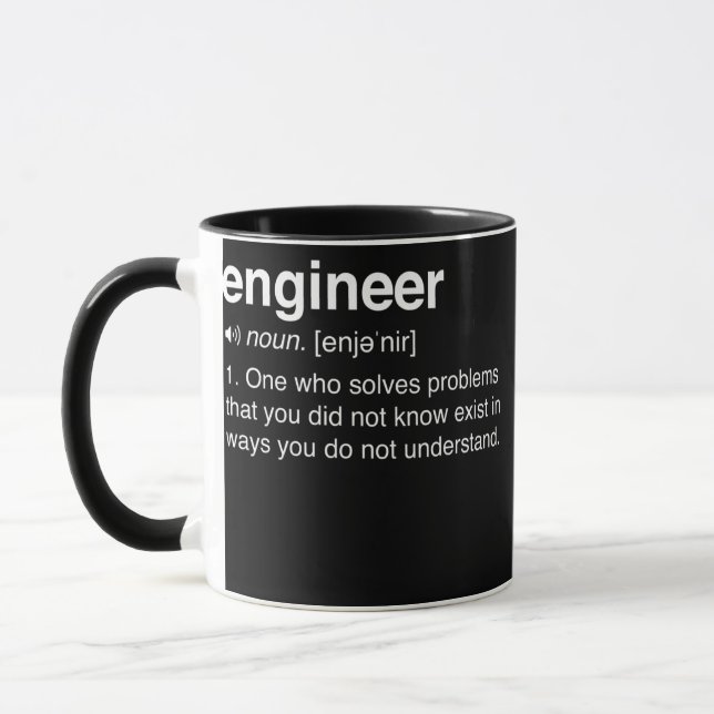 Engineer Definition Funny Engineering STEM For Mug (Left)