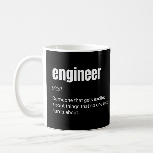 Engineer Definition Funny Nerd Engineering Coffee Mug (Left)