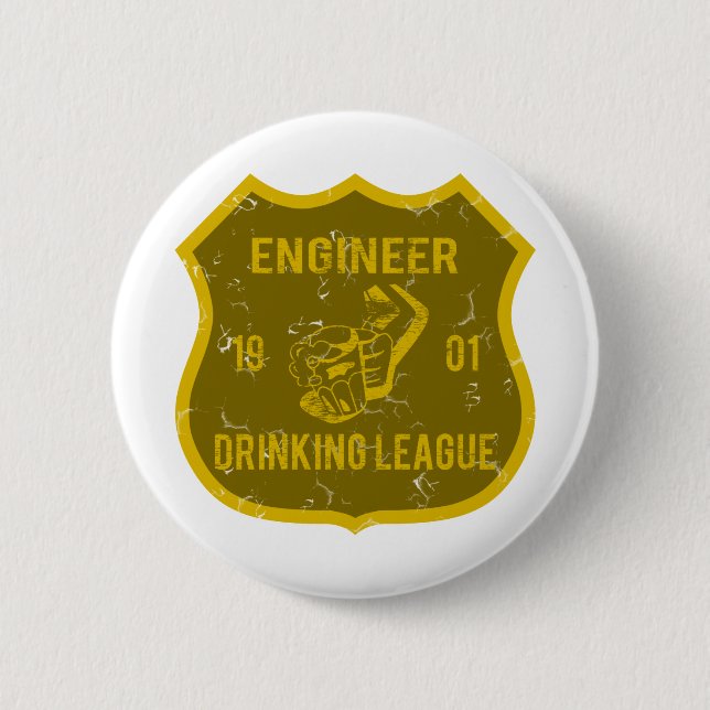 Engineer Drinking League 2 Inch Round Button (Front)