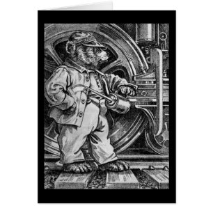 Engineer Eddy - Letter E - Vintage Teddy Bear